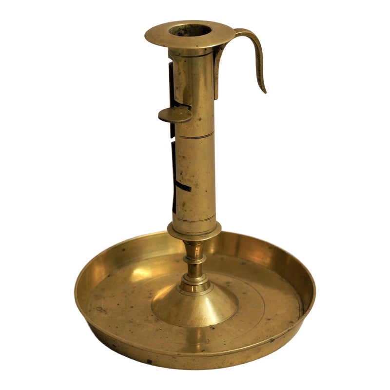 19th Century Adjustable Brass Candlestick - Antiques Resources, Chicago