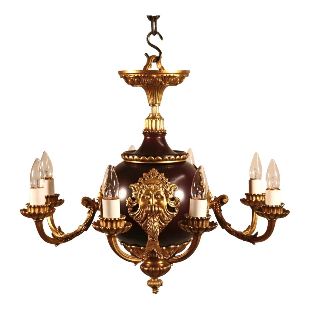 Circa 1910 French Empire Style Bronze 8 Light Chandelier - Antiques ...