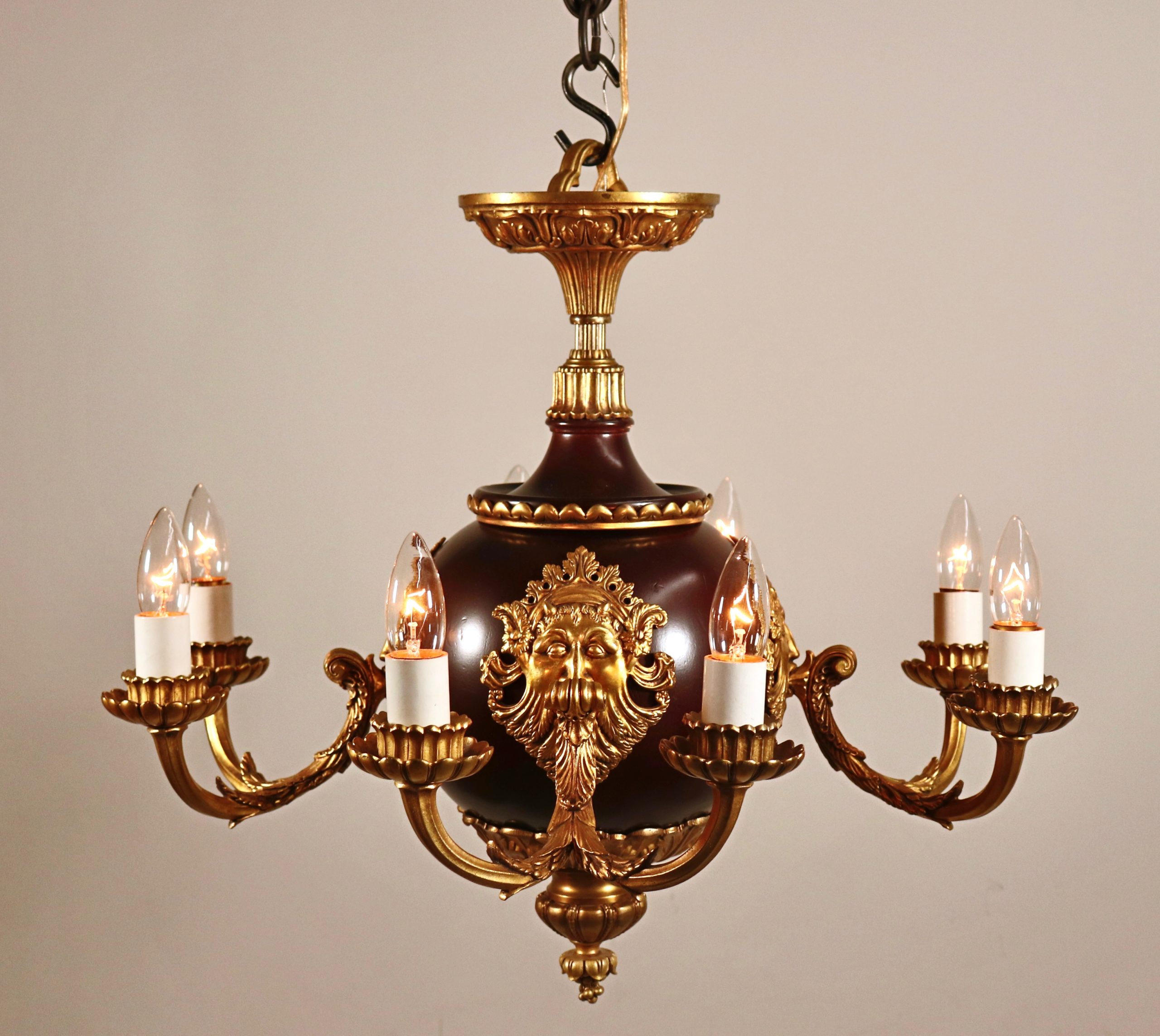Circa 1910 French Empire Style Bronze 8 Light Chandelier - Antiques ...