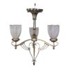 Circa 1910 Arts and Crafts Nickel on Brass Chandelier