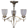 Circa 1910 Arts and Crafts Nickel on Brass Chandelier - Image 2