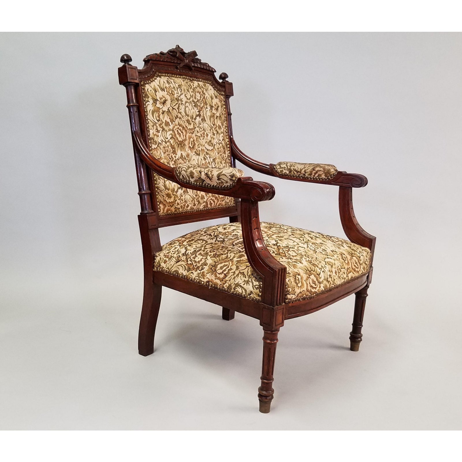 Fine Pair Of Louis XVI Style Antique Arm Chairs #260201