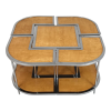 5 Piece Circa 1950 Italian Mid-Century Modern Versatile Parchment and Chrome Nesting Tables