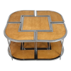 5 Piece Circa 1950 Italian Mid-Century Modern Versatile Parchment and Chrome Nesting Tables - Image 2