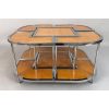 5 Piece Circa 1950 Italian Mid-Century Modern Versatile Parchment and Chrome Nesting Tables - Image 3