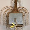 Pair of Circa 1950's Retro Brass and Crystal Sconces - Image 14