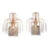 Pair of Circa 1950's Retro Brass and Crystal Sconces