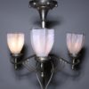 Circa 1910 Arts and Crafts Nickel on Brass Chandelier - Image 4