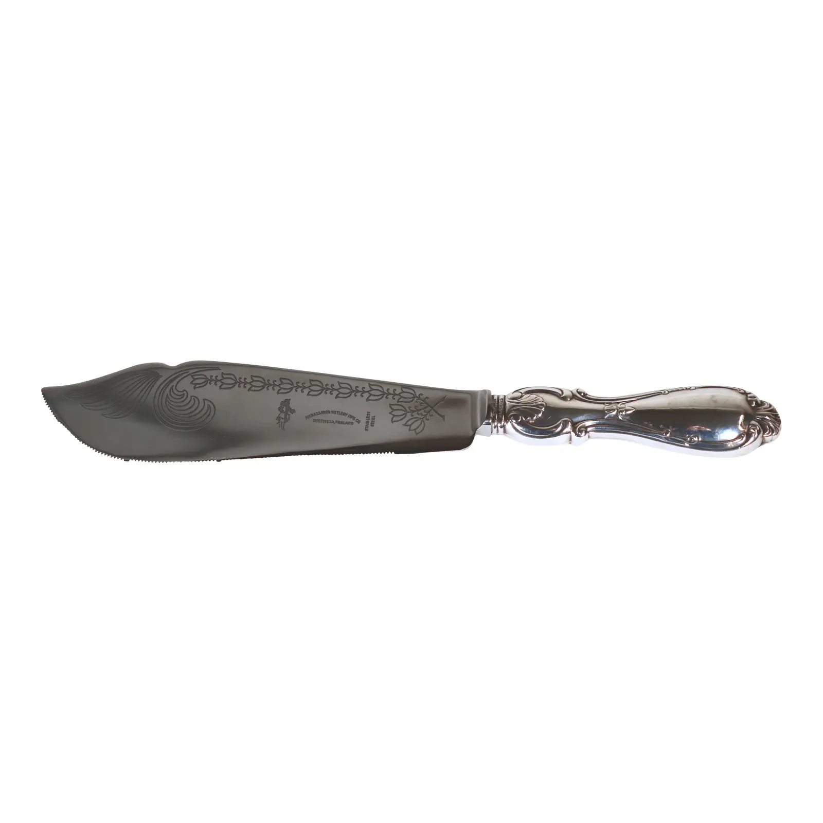 Vintage English Sheffield Sterling Silver Handled Fish Knife