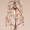 Vintage Petite Brass and Crystal Fixture - Image 3