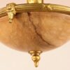 Circa 1930 French Neoclassical Style Alabaster & Gilt Bronze Pendent Fixture - Image 5