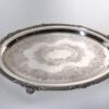 Vintage Silver on Copper Footed Serving Tray With Celluloid Handles - Image 2
