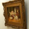 19th Century "Chatons Et Lait" Oil Painting on Canvas Signed Alfred Brunel De Neuville - Image 3