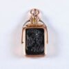 Victorian Intaglio Onyx Pendant in Rose Gold Filled Locket Pendant