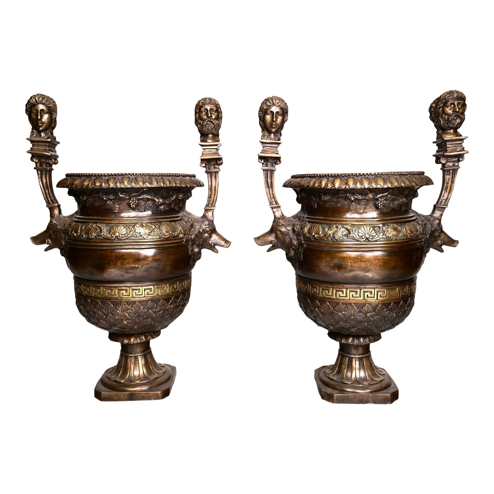 Ib hylde lærling A Pair Of Circa 1850 Neoclassical Patinated Bronze Urns - Antiques  Resources, Chicago