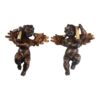 Pair of 19th Century Italian Hand Carved Angel Cherub Sconces