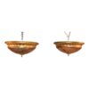 Pair of Early 1900s Neoclassical Bronze & Alabaster Flush Mounts