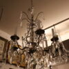 Circa 1920 French Nickel on Brass and Crystal Chandelier - Image 16