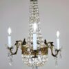 Circa 1910 Empire Style Crystal and Bronze Three Arm Chandelier - Image 3