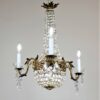 Circa 1910 Empire Style Crystal and Bronze Three Arm Chandelier - Image 4