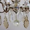 Circa 1920 French Nickel on Brass and Crystal Chandelier - Image 9