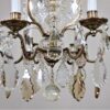 Circa 1920 French Nickel on Brass and Crystal Chandelier - Image 5