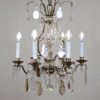 Circa 1920 French Nickel on Brass and Crystal Chandelier - Image 10
