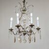 Circa 1920 French Nickel on Brass and Crystal Chandelier - Image 11