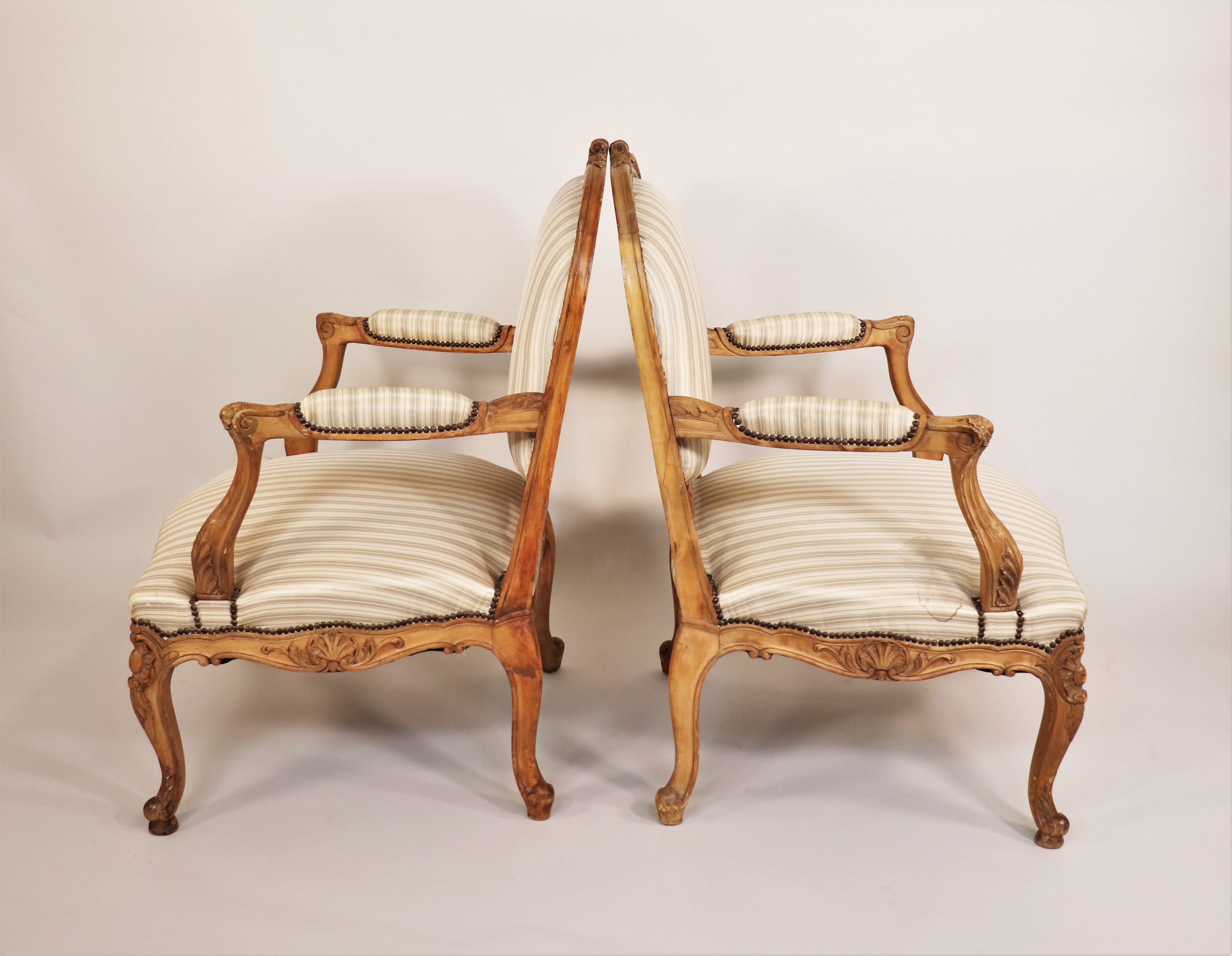 Pair of Louis XV period flat-back armchairs - Ref.94656