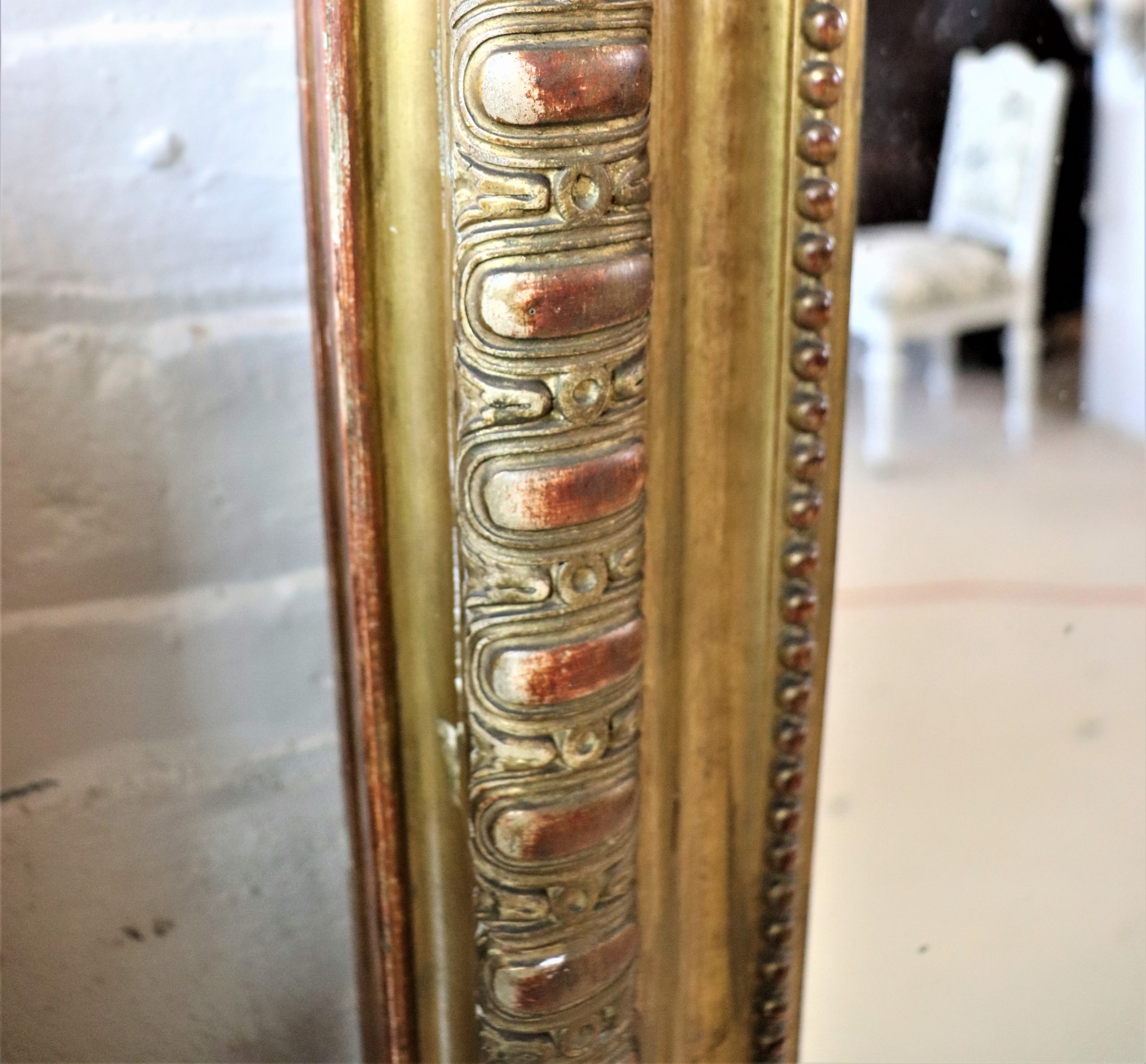 19th Century Louis Philippe Gilt Mirror with Crown For Sale at
