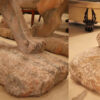 Pair of 20th Century Life-Size Striated Pink Marble Lions - Image 8