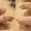 Pair of 20th Century Life-Size Striated Pink Marble Lions - Image 12