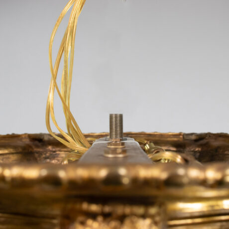 Circa 1900 Louis XVI Style Gilt Bronze Flush Mount with Etched Glass - Image 12