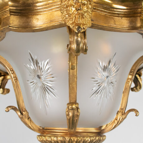 Circa 1900 Louis XVI Style Gilt Bronze Flush Mount with Etched Glass - Image 18