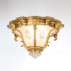 Circa 1900 Louis XVI Style Gilt Bronze Flush Mount with Etched Glass - Image 2