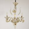 Vintage Traditional Floral Three-Arm 24K Gold Infused Murano Glass Chandelier - Image 2