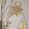 Vintage Traditional Floral Three-Arm 24K Gold Infused Murano Glass Chandelier - Image 8