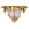 Circa 1900 Louis XVI Style Gilt Bronze Flush Mount with Etched Glass