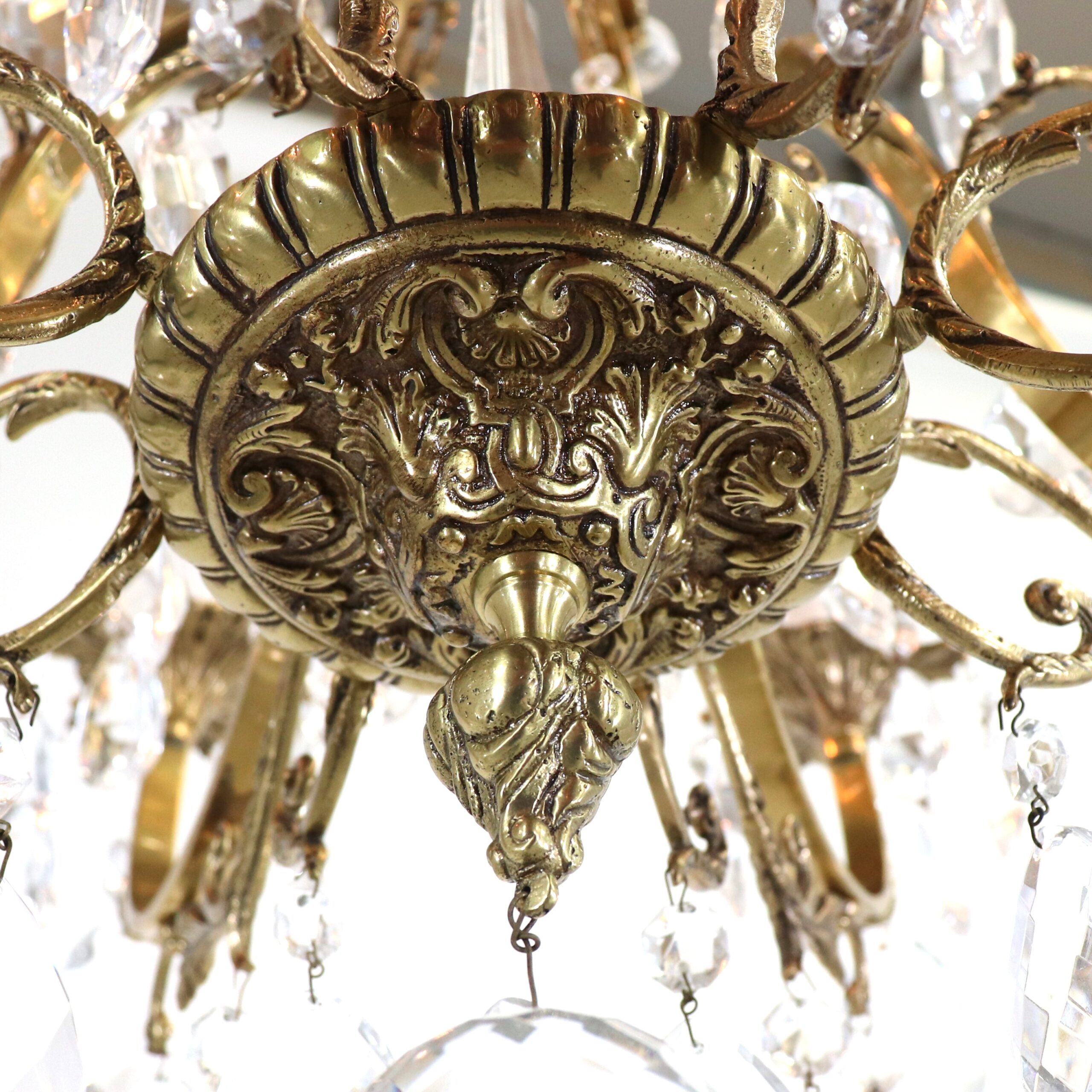 Mid-Century French Louis XV Style Bronze Chandelier