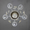 Vintage Baroque Style Five Arm Floral 24K Gold Infused Cristallo Murano Glass Chandelier - Image 13