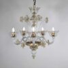 Vintage Baroque Style Five Arm Floral 24K Gold Infused Cristallo Murano Glass Chandelier - Image 2
