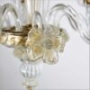 Vintage Baroque Style Five Arm Floral 24K Gold Infused Cristallo Murano Glass Chandelier - Image 6