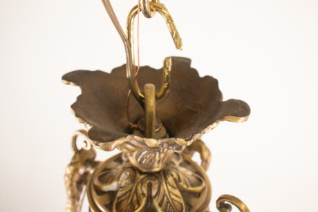 Early 20th Century French Neoclassical Alabaster and Bronze Pendant Chandelier - Image 20