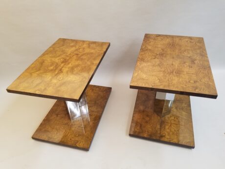 Pair of Circa 1930 Art Deco Burl Wood End Tables - Image 7