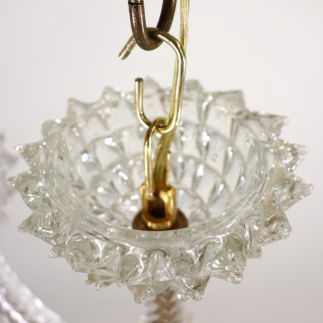 Vintage Murano Glass Rostrato Chandelier in the Manner of Ercole Barovier - Image 4