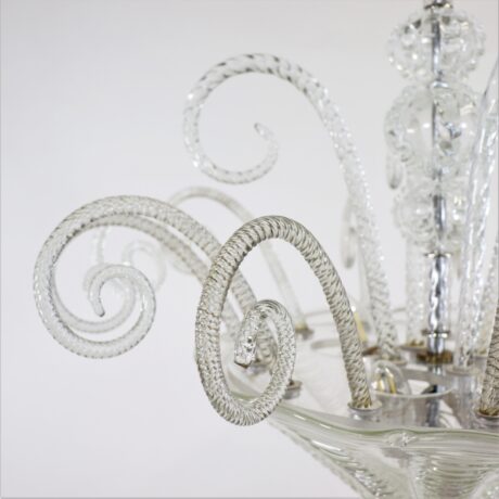 Mid-Century Art Deco Style Cristallo Rigaree Murano Pendant Light - Image 10