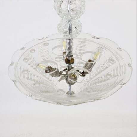 Mid-Century Art Deco Style Cristallo Rigaree Murano Pendant Light - Image 6