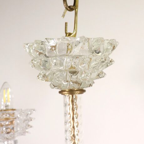 Vintage Murano Glass Rostrato Chandelier in the Manner of Ercole Barovier - Image 3