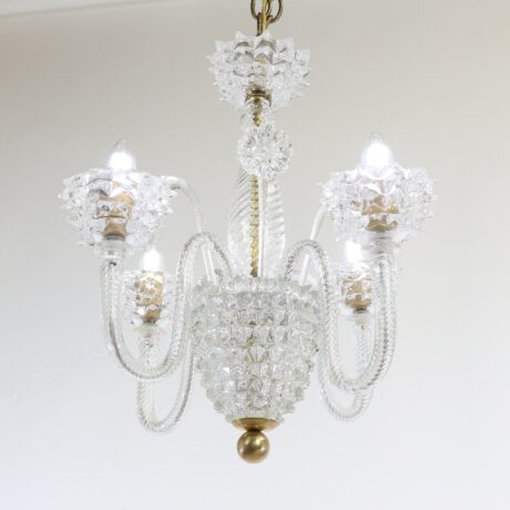 Vintage Murano Glass Rostrato Chandelier in the Manner of Ercole Barovier - Image 6