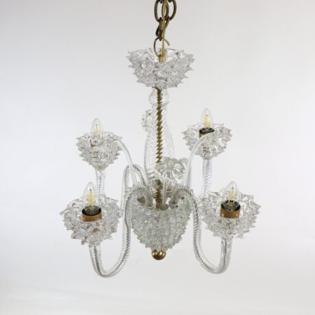 Vintage Murano Glass Rostrato Chandelier in the Manner of Ercole Barovier - Image 3